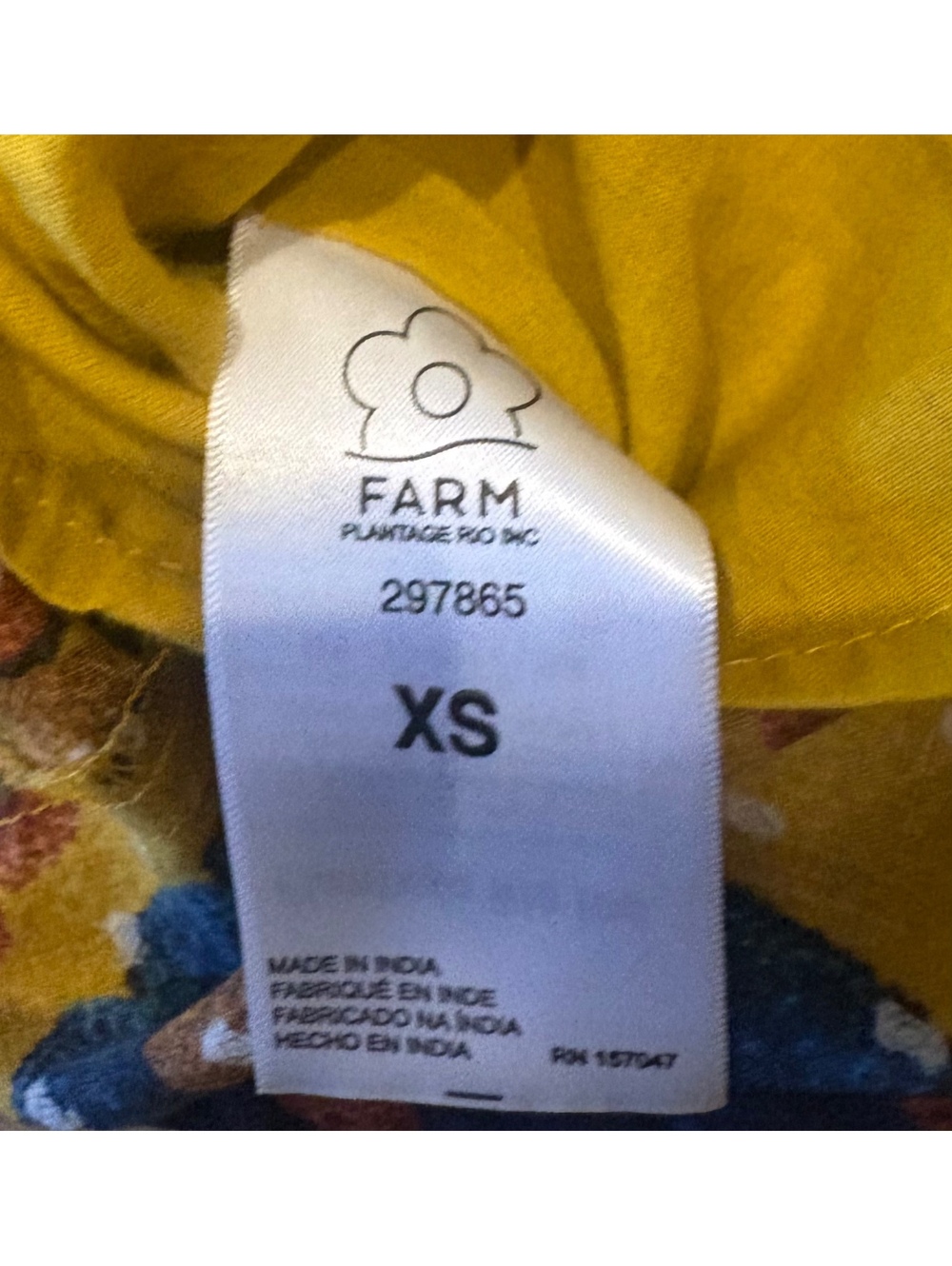 FARM Rio Tropical Tapestry Ruffle Miniskirt In Yellow XS - Picture 7 of 10